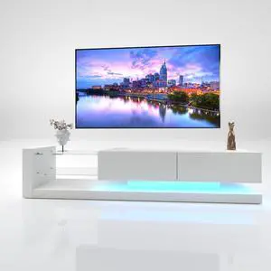 70 Modern Minimalist TV Stand for 55 65 75 Inch TV, White 70 Modern Minimalist TV Stand for 55 65 75 Inch TV, White