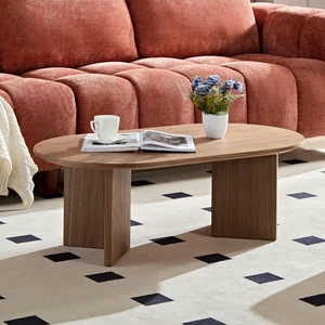 39.37 Oval Coffee Table with Round Corner, Walnut 39.37 Oval Coffee Table with Round Corner, Walnut