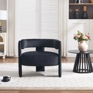 Modern Accent Chair for Living Room, Velvet Upholstered Barrel Chairs with Legs,Single Lounge Armchair with Cushion for Bedroom, Lounge Armchair with Cushion,Orange Modern Accent Chair for Living Room, Velvet Upholstered Barrel Chairs with Legs,Single Lounge Armchair with Cushion for Bedroom, Lounge Armchair with Cushion,Orange