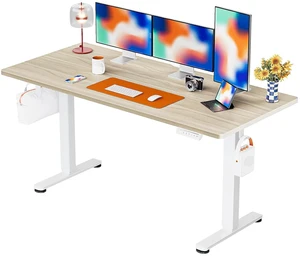 ErGear Height Adjustable Electric Standing Desk, 55 x 28 Inches Sit Stand up Desk, Memory Computer Home Office Desk, Natural ErGear Height Adjustable Electric Standing Desk, 55 x 28 Inches Sit Stand up Desk, Memory Computer Home Office Desk, Natural