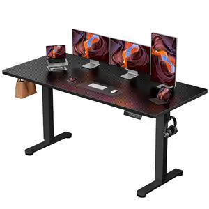 ErGear Height Adjustable Electric Standing Desk, 55 x 28 Inches Sit Stand up Desk, Memory Computer Home Office Desk, Carbon Fiber Black ErGear Height Adjustable Electric Standing Desk, 55 x 28 Inches Sit Stand up Desk, Memory Computer Home Office Desk, Carbon Fiber Black