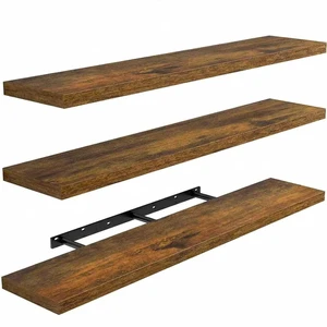 Amada 47.2" Floating Shelves for Wall Decor & Storage, Set of 3, Brown Amada 47.2" Floating Shelves for Wall Decor & Storage, Set of 3, Brown