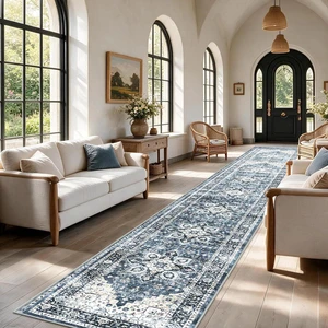 2'6"x14' Washable Area Rug, Low-Profile Entryway Rug with Non-Slip Backing & Durable Edge Binding, Vintage Rug Pattern, Small Rugs for Entryway, Kitchen & Living Room 2'6"x14' Washable Area Rug, Low-Profile Entryway Rug with Non-Slip Backing & Durable Edge Binding, Vintage Rug Pattern, Small Rugs for Entryway, Kitchen & Living Room