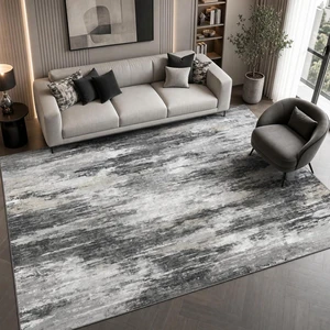 AMADA HOMEFURNISHING 6x9 Washable Area Rug, Modern Abstract Living Room Rug with Non-Slip Backing & Low Pile, Large Rug with Abstract Pattern for Living Room, Bedroom and Dinning Room, Light Grey AMADA HOMEFURNISHING 6x9 Washable Area Rug, Modern Abstract Living Room Rug with Non-Slip Backing & Low Pile, Large Rug with Abstract Pattern for Living Room, Bedroom and Dinning Room, Light Grey