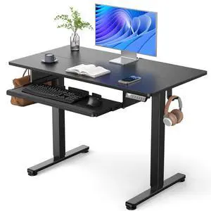 ErGear Electric Standing Desk with Keyboard Tray, 44x24 Inches Adjustable Height Sit Stand Up Desk, Home Office Desk Computer Workstation, Black ErGear Electric Standing Desk with Keyboard Tray, 44x24 Inches Adjustable Height Sit Stand Up Desk, Home Office Desk Computer Workstation, Black