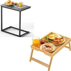 Pipishell Bamboo Bed Tray Table and C Shaped End Table Pipishell Bamboo Bed Tray Table and C Shaped End Table