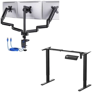 ErGear Triple Monitor Mount and ErGear Electric Stand up Desk Frame ErGear Triple Monitor Mount and ErGear Electric Stand up Desk Frame