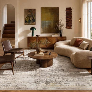 Amada 6x9 Washable Area Rug for Living Room, Beige, Vintage & Abstract Amada 6x9 Washable Area Rug for Living Room, Beige, Vintage & Abstract