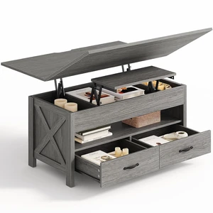 Amada 39" Lift Top Coffee Table with Drawer, Shelf, Hidden Storage, Grey Amada 39" Lift Top Coffee Table with Drawer, Shelf, Hidden Storage, Grey