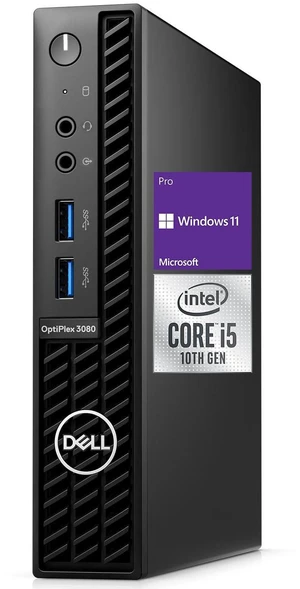 OptiPlex 3000 Series 3080 Micro Form Factor Desktop, Core i5-10500T, 16GB RAM, 256GB PCIe SSD, Wi-Fi 5, Bluetooth, Wired KB & Mouse, HDMI, DP, RJ45, Antenna, Windows 11 Pro, Black OptiPlex 3000 Series 3080 Micro Form Factor Desktop, Core i5-10500T, 16GB RAM, 256GB PCIe SSD, Wi-Fi 5, Bluetooth, Wired KB & Mouse, HDMI, DP, RJ45, Antenna, Windows 11 Pro, Black