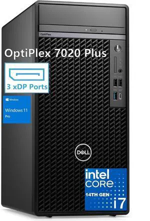 OptiPlex 7020 Plus 7000 Tower Business Desktop Computer, 14th Gen 20-Core i7-14700 up to 5.4GHz, 64GB DDR5 RAM, 4TB PCIe SSD, DVDRW, WiFi, RJ-45, 3 DisplayPorts, Windows 11 Pro OptiPlex 7020 Plus 7000 Tower Business Desktop Computer, 14th Gen 20-Core i7-14700 up to 5.4GHz, 64GB DDR5 RAM, 4TB PCIe SSD, DVDRW, WiFi, RJ-45, 3 DisplayPorts, Windows 11 Pro