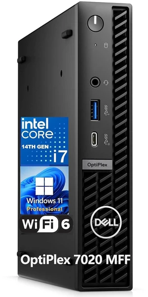 OptiPlex 7020 MFF 7000 Micro Form Factor Mini Business Desktop Computer, 14th Gen 20-Core i7-14700T up to 5.2GHz, 64GB DDR5 RAM, 1TB PCIe SSD, WiFi 6, DisplayPort, HDMI, Windows 11 Pro OptiPlex 7020 MFF 7000 Micro Form Factor Mini Business Desktop Computer, 14th Gen 20-Core i7-14700T up to 5.2GHz, 64GB DDR5 RAM, 1TB PCIe SSD, WiFi 6, DisplayPort, HDMI, Windows 11 Pro