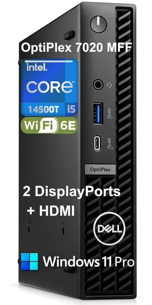 OptiPlex 7020 MFF 7000 Mini PC Business Desktop Computer, 14th Gen 14-Core i5-14500T (Beat i7-13700T), 64GB DDR5 RAM, 2TB PCIe SSD, WiFi 6E, Bluetooth, 2 DisplayPort, HDMI, Windows 11 Pro OptiPlex 7020 MFF 7000 Mini PC Business Desktop Computer, 14th Gen 14-Core i5-14500T (Beat i7-13700T), 64GB DDR5 RAM, 2TB PCIe SSD, WiFi 6E, Bluetooth, 2 DisplayPort, HDMI, Windows 11 Pro