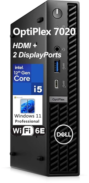 OptiPlex 7020 MFF Business Desktop Computer, 7000 Micro Form Factor Mini, Hexa-Core i5-12500T (Beat i7-11700T), 64GB DDR5 RAM, 4TB PCIe SSD, WiFi 6E, HDMI + 2 DisplayPorts, Windows 11 Pro OptiPlex 7020 MFF Business Desktop Computer, 7000 Micro Form Factor Mini, Hexa-Core i5-12500T (Beat i7-11700T), 64GB DDR5 RAM, 4TB PCIe SSD, WiFi 6E, HDMI + 2 DisplayPorts, Windows 11 Pro