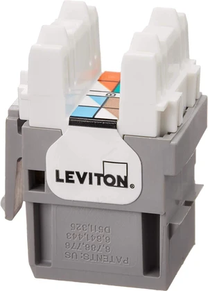 Leviton Extreme Quick Port Connector, 25-Pack, 61110-BG6, Gray Leviton Extreme Quick Port Connector, 25-Pack, 61110-BG6, Gray