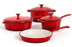 DishDelight Enameled Cast Iron Cookware Set, 7Pcs DishDelight Enameled Cast Iron Cookware Set, 7Pcs