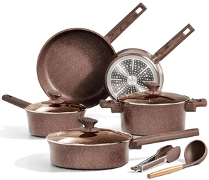 DishDelight 10 Piece Pots and Pans Set Non Stick, Induction Cookware Set DishDelight 10 Piece Pots and Pans Set Non Stick, Induction Cookware Set