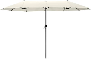 HERA'S PALACE 13 Ft Double-Sided Twin Patio Umbrella, Outdoor Double Sided Market Patio Umbrella with Crank, Powerful UV Protective (Ivory) HERA'S PALACE 13 Ft Double-Sided Twin Patio Umbrella, Outdoor Double Sided Market Patio Umbrella with Crank, Powerful UV Protective (Ivory)