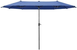 HERA'S PALACE 13 ft Large Patio Umbrella, Double-Sided Twin, Outdoor Market Umbrella with Crank Handle, Powerful UV Protective, Haze Blue HERA'S PALACE 13 ft Large Patio Umbrella, Double-Sided Twin, Outdoor Market Umbrella with Crank Handle, Powerful UV Protective, Haze Blue