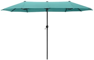 13 ft Large Double-Sided Patio Umbrella, Outdoor Umbrella, Turquoise 13 ft Large Double-Sided Patio Umbrella, Outdoor Umbrella, Turquoise