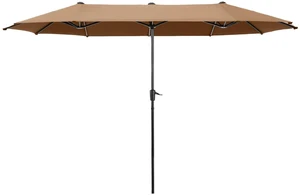 13 ft Large Double-Sided Patio Umbrella, Outdoor Umbrella, Tawny 13 ft Large Double-Sided Patio Umbrella, Outdoor Umbrella, Tawny