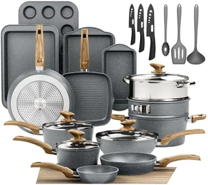 DishDelight Pots and Pans Set, 30 Piece Nonstick Kitchen Cookware Sets DishDelight Pots and Pans Set, 30 Piece Nonstick Kitchen Cookware Sets