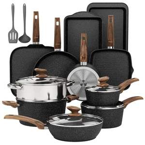 DishDelight 17 Piece Pots and Pans Set Non Stick, Kitchen Cookware Set DishDelight 17 Piece Pots and Pans Set Non Stick, Kitchen Cookware Set