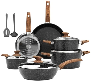 DishDelight Non Stick Pots and Pans Set, 12 Piece Kitchen Cookware Sets DishDelight Non Stick Pots and Pans Set, 12 Piece Kitchen Cookware Sets
