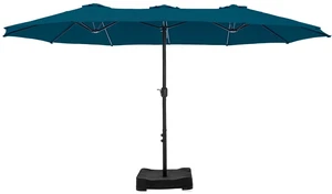 15ft Patio Umbrella, Base Included, Rectangular, Cerulean 15ft Patio Umbrella, Base Included, Rectangular, Cerulean
