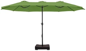 HERA'S PALACE 15ft Patio Umbrella, Base Included, Rectangular, Lime HERA'S PALACE 15ft Patio Umbrella, Base Included, Rectangular, Lime