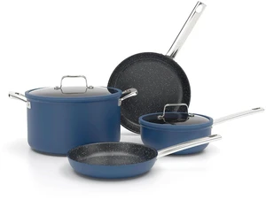 DishDelight 6Pcs Pots and Pans Set Nonstick, Blue Ceramic Cookware Sets DishDelight 6Pcs Pots and Pans Set Nonstick, Blue Ceramic Cookware Sets