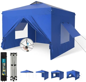 HERA'S PALACE Outdoor 10x10ft Pop Up Canopy Tent Instant Gazebo Shelter with Removable Sidewalls and Mesh Windows Waterproof for Camping Party Event Four Seasons 3 Height Position HERA'S PALACE Outdoor 10x10ft Pop Up Canopy Tent Instant Gazebo Shelter with Removable Sidewalls and Mesh Windows Waterproof for Camping Party Event Four Seasons 3 Height Position