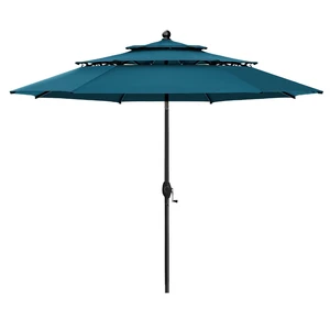 HERA'S PALACE 10 FT Patio Umbrella 3 Tiers Outdoor Large Umbrella with Ventilation Tilt Adjustment Patio Table Umbrella for Pool Garden, Cerulean HERA'S PALACE 10 FT Patio Umbrella 3 Tiers Outdoor Large Umbrella with Ventilation Tilt Adjustment Patio Table Umbrella for Pool Garden, Cerulean