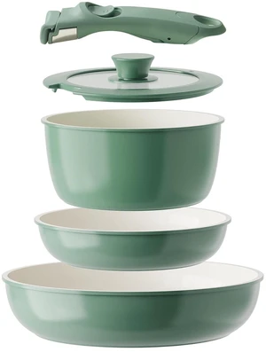 Redchef Ceramic Cookware Set, Removable Handle Pots and Pans Non-Stick, Rv Cookware Set, Non-Toxic Pots and Pans Set No PFAS, PTFE, PFOA, Detachable Pots and Pans, Dishwasher & Oven Safe (Green) Redchef Ceramic Cookware Set, Removable Handle Pots and Pans Non-Stick, Rv Cookware Set, Non-Toxic Pots and Pans Set No PFAS, PTFE, PFOA, Detachable Pots and Pans, Dishwasher & Oven Safe (Green)