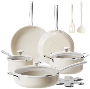 Redchef Ceramic Nonstick Cookware Set,14pcs Pots and Pans Set Non Stick,Induction Cookware with Stainless Steel Handle,Non Toxic Kitchen Cooking Set,Dishwasher & Oven Safe,PFAS PFOA & PTFE Free Redchef Ceramic Nonstick Cookware Set,14pcs Pots and Pans Set Non Stick,Induction Cookware with Stainless Steel Handle,Non Toxic Kitchen Cooking Set,Dishwasher & Oven Safe,PFAS PFOA & PTFE Free