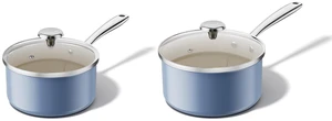 Redchef Ceramic Sauce Pan with Lid, 2.5QT+3.5QT Blue Saucepans Set, Nonstick Cooking Pot Set with Stay-Cool Handle, Non Toxic Small Pot, PTFE & PFOA Free, Oven Dishwasher Induction Safe Redchef Ceramic Sauce Pan with Lid, 2.5QT+3.5QT Blue Saucepans Set, Nonstick Cooking Pot Set with Stay-Cool Handle, Non Toxic Small Pot, PTFE & PFOA Free, Oven Dishwasher Induction Safe
