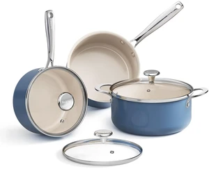 Redchef Ceramic Stock Pots Set 5QT, Sauce Pan with Lids(2.5QT/3.5QT), Induction Cooking Pot Set,Ceramic Pots with Stay Cool Handle, Nonstick Cookware Set, PTFE/PFASFree, Dishwasher/Oven Safe (Blue) Redchef Ceramic Stock Pots Set 5QT, Sauce Pan with Lids(2.5QT/3.5QT), Induction Cooking Pot Set,Ceramic Pots with Stay Cool Handle, Nonstick Cookware Set, PTFE/PFASFree, Dishwasher/Oven Safe (Blue)