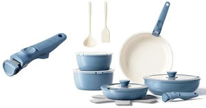 Redchef 17pcs Ceramic Pots and Pans Set Non Stick, Nonstick Kitchen Cookware Set with Detachable Handle, Non Toxic, PFAS PFOA & PTFE Free, RV Ceramic Cookware Set for Camping, Dishwasher/Oven Saf Redchef 17pcs Ceramic Pots and Pans Set Non Stick, Nonstick Kitchen Cookware Set with Detachable Handle, Non Toxic, PFAS PFOA & PTFE Free, RV Ceramic Cookware Set for Camping, Dishwasher/Oven Saf