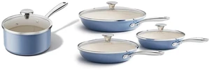 Redchef Nonstick Ceramic Sauce Pan with Lid 2.5QT, Ceramic Frying Pan Set with Tempered Glass Lids(8", 9.5", 11"), Dishwasher & Oven Safe, Induction Safe, Compatible with All Cooktops, Blue Redchef Nonstick Ceramic Sauce Pan with Lid 2.5QT, Ceramic Frying Pan Set with Tempered Glass Lids(8", 9.5", 11"), Dishwasher & Oven Safe, Induction Safe, Compatible with All Cooktops, Blue