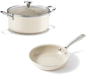 Redchef 5 QT Ceramic Stock Pot with Lid, 8 inch Cooking Pan Non Toxic with Stay Cool Handle for Induction, Dishwasher/Oven Safe, PFAS PFOA & PTFE Free (Beige) Redchef 5 QT Ceramic Stock Pot with Lid, 8 inch Cooking Pan Non Toxic with Stay Cool Handle for Induction, Dishwasher/Oven Safe, PFAS PFOA & PTFE Free (Beige)