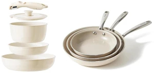 Redchef Ceramic Pots and Pans Set Non Stick, Nonstick Kitchen Cookware Sets, Non Toxic Pots and Pans Set Non Stick, PFAS PFOA & PTFE Free, Nonstick Frying Pans Set, Ceramic Pan Skillet, RV Cookware Redchef Ceramic Pots and Pans Set Non Stick, Nonstick Kitchen Cookware Sets, Non Toxic Pots and Pans Set Non Stick, PFAS PFOA & PTFE Free, Nonstick Frying Pans Set, Ceramic Pan Skillet, RV Cookware