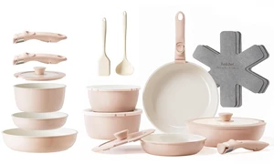 RedChef Ceramic Pots and Pans Set, Nonstick Kitchen Cookware with Detachable Handle, 22pcs, PFAS, PFOA & PTFE Free, RV Ceramic Cookware for Camping, Dishwasher & Oven Safe RedChef Ceramic Pots and Pans Set, Nonstick Kitchen Cookware with Detachable Handle, 22pcs, PFAS, PFOA & PTFE Free, RV Ceramic Cookware for Camping, Dishwasher & Oven Safe