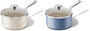 Redchef Ceramic Sauce Pan with Lid, 2.5QT White & Blue Saucepans Set, Nonstick Cooking Pot Set with Stay-Cool Handle, Non Toxic Small Pot, PTFE & PFOA Free, Oven Dishwasher Induction Safe Redchef Ceramic Sauce Pan with Lid, 2.5QT White & Blue Saucepans Set, Nonstick Cooking Pot Set with Stay-Cool Handle, Non Toxic Small Pot, PTFE & PFOA Free, Oven Dishwasher Induction Safe