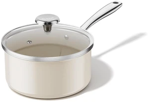Redchef Nonstick Ceramic Sauce Pan With Lid, 3.5QT Small Cooking Pot with Stay-Cool Handle, Kitchen Non Toxic Soup Pot, PTFE & PFOA Free, Oven & Dishwasher Safe, Compatible with All Stovetops-Beige Redchef Nonstick Ceramic Sauce Pan With Lid, 3.5QT Small Cooking Pot with Stay-Cool Handle, Kitchen Non Toxic Soup Pot, PTFE & PFOA Free, Oven & Dishwasher Safe, Compatible with All Stovetops-Beige