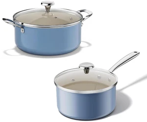 Redchef 5 QT Ceramic Stock Pot with Lid, 3.5QT Small Saucepan, Stay-Cool Handles, Compatible All Stovetops, PFAS PFOA & PTFE Free (Blue) Redchef 5 QT Ceramic Stock Pot with Lid, 3.5QT Small Saucepan, Stay-Cool Handles, Compatible All Stovetops, PFAS PFOA & PTFE Free (Blue)