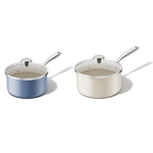 Redchef Ceramic Sauce Pan with Lid, 2.5QT+3.5QT Blue & White Saucepans Set, Nonstick Cooking Pot Set with Stay-Cool Handle, Non Toxic Small Pot, PTFE & PFOA Free, Oven Dishwasher Induction Safe Redchef Ceramic Sauce Pan with Lid, 2.5QT+3.5QT Blue & White Saucepans Set, Nonstick Cooking Pot Set with Stay-Cool Handle, Non Toxic Small Pot, PTFE & PFOA Free, Oven Dishwasher Induction Safe