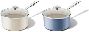 Redchef Ceramic Sauce Pan with Lid, 3.5QT White & Blue Saucepans Set, Nonstick Cooking Pot Set with Stay-Cool Handle, Non Toxic Small Pot, PTFE & PFOA Free, Oven Dishwasher Induction Safe Redchef Ceramic Sauce Pan with Lid, 3.5QT White & Blue Saucepans Set, Nonstick Cooking Pot Set with Stay-Cool Handle, Non Toxic Small Pot, PTFE & PFOA Free, Oven Dishwasher Induction Safe