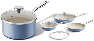 Redchef Ceramic Sauce Pan with Lid 3.5QT+6PCS Frying Pan, Nonstick Cooking Pot with Stay-Cool Handle, Kitchen Non Toxic Soup Pot, PTFE & PFOA Free, Oven Dishwasher Safe, Compatible All Stovetops Redchef Ceramic Sauce Pan with Lid 3.5QT+6PCS Frying Pan, Nonstick Cooking Pot with Stay-Cool Handle, Kitchen Non Toxic Soup Pot, PTFE & PFOA Free, Oven Dishwasher Safe, Compatible All Stovetops