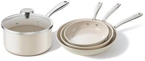 Redchef Ceramic Sauce Pan with Lid 2.5QT+3PCS Frying Pan, Nonstick Cooking Pot with Stay-Cool Handle, Kitchen Non Toxic Soup Pot, PTFE & PFOA Free, Oven Dishwasher Safe, Compatible All Stovetops Redchef Ceramic Sauce Pan with Lid 2.5QT+3PCS Frying Pan, Nonstick Cooking Pot with Stay-Cool Handle, Kitchen Non Toxic Soup Pot, PTFE & PFOA Free, Oven Dishwasher Safe, Compatible All Stovetops