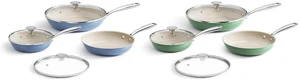 Redchef Nonstick 12-Piece Fry Pan Set, 8, 9.5, and 11 Inch Frying Pans with Tempered Glass Lids, Stay-Cool Handles, Dishwasher & Oven Safe, Induction Safe, Compatible with All Cooktops, blue green Redchef Nonstick 12-Piece Fry Pan Set, 8, 9.5, and 11 Inch Frying Pans with Tempered Glass Lids, Stay-Cool Handles, Dishwasher & Oven Safe, Induction Safe, Compatible with All Cooktops, blue green